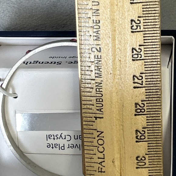 Belk Silverworks Silver Bangle Bracelet Austrian Crystal Jewelry Hope Courage - Picture 11 of 11